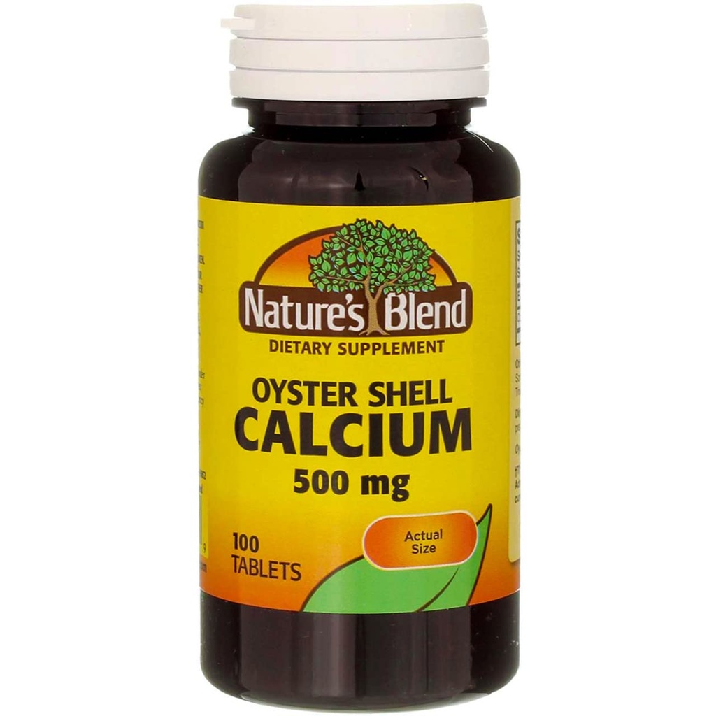 Comprimate de Blend Oyster Shell Calciu 500 mg - 100 ct, Ambalaj de 2