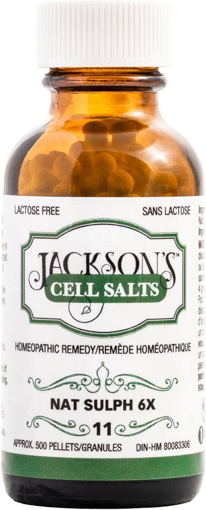 Jackson's #11 Cell Salt NAT Sulph 6X (500 Pellet Bottle)
