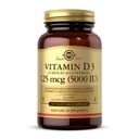 Solgar Vitamina D3 (Cholecalciferol) 125 mcg (5000 UI), 120 Capsule vegetale - Ajuta la mentinerea sanatatii oaselor si a dintilor - Suportul sistemului imunitar - Non-GMO, Gluten Free, Dairy Free, Kosher - 120 Serviri