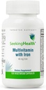Căutând sănătate Multivitamine cu fier, 45 mg Fier Chelated, Active B Vitamine Plus L-5-MTHF, Sprijină Sistemul imunitar sănătos și producția de energie, Capsule vegetariene (120 capsule)