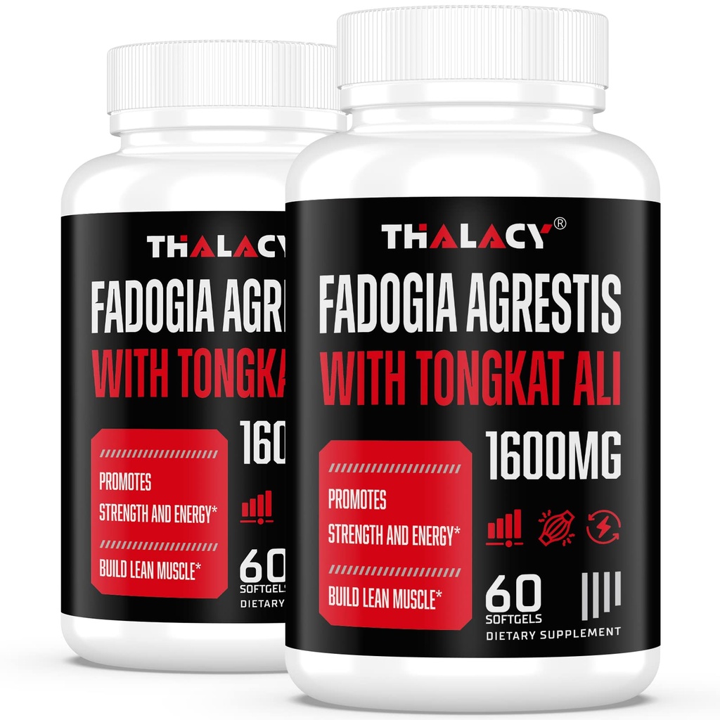 1600mg Fadogia Agrestis Tongkat Ali Supliment, Fadogia Agrestis Extract pentru barbati cu Ashwagandha - Putere maxima, 120 Softgels