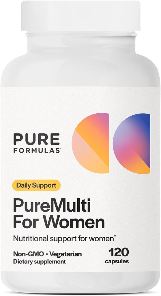 PureFormulas PureMulti pentru Femei - Multivitamine complete pentru femei cu nutrienti esentiali si suport vegetal Femei multivitamine zilnice pentru suport nutritional non-GMO - 120 capsule