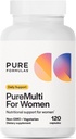PureFormulas PureMulti pentru Femei - Multivitamine complete pentru femei cu nutrienti esentiali si suport vegetal Femei multivitamine zilnice pentru suport nutritional non-GMO - 120 capsule