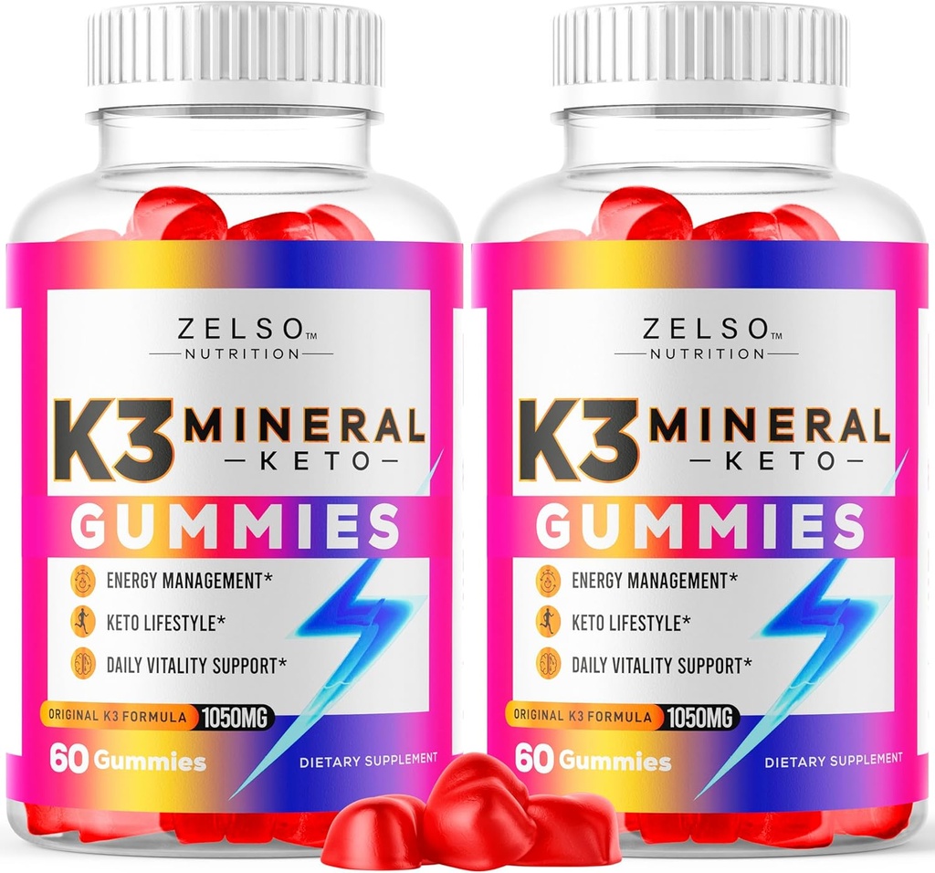2 Pack) K3 Minerale Keto Gummies - Keto K3 Minerale Gummies, K3 Minerale Advanced Formula Gumies - K3 Vitamin Supplement, Keto ACV Gummies K3 Minerale Gummy - 120 Gume pentru 2 luni