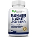 Glicinat de magneziu Premium 425mg - 180 Capsule Vegane - Ajuta cu Stres Relief, Somn, Crampe musculare & Inima Sanatos