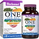 Bluebonnet Nutrition Mens One Vegas Capsule, Whole Food Multiple, K2, Organic, Energy, Vitality, Non-GMO, Gluten, Soy & Milk Free, Kosher, 3 Luna de aprovizionare, 90 Conte