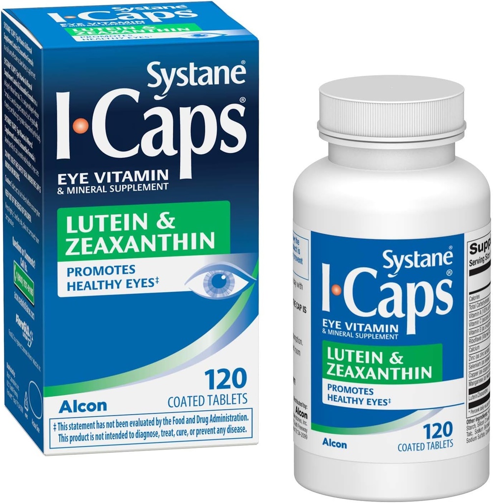 Systane ICaps Eye Vitamina si Suplimentul mineral, Lutein & Zeaxantină Formula, 120 comprimate filmate