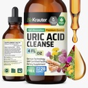 BIO KRAUTER Acid Uric Suport Tinctură - Supliment renal natural w/Tart Cherry, Mulgemi de muls, Extracte de lichid din plante Turmeric - Picături din Vegan 4 Fl.Oz.