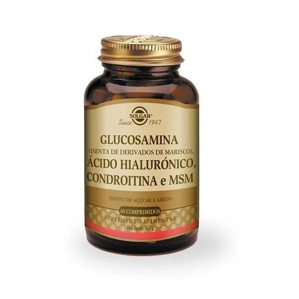 Solgar Triple Putere Glucosamină Chondroitin MSM, 60 comprimate - Promovează articulații sănătoase, susține mișcare confortabilă - Shellfish gratuit - Gluten gratuit, lactate gratuit - 30 Serviri