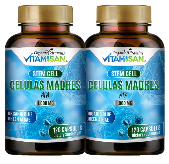2 Celulas Madres AFA Celulă naturală stem 120 capsule 1000 mg Algae verde albastru non OMG Gluten gratuit Afanizomenon Flos-aquae Bio celula Madre Supliment
