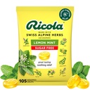 Ricola Sugar Free Lemon Mint Herbal Cough Supressant Gât picături, 105ct sac