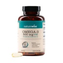 NatureWise Omega 3 Ulei de pește - 500 mg per pilulă - EPA & DHA - Suport imun, Sănătatea creierului și wellness optimă - Gluten și soia fără, non-GMO - 90 Softgels[3- Aprovizionare lunară]