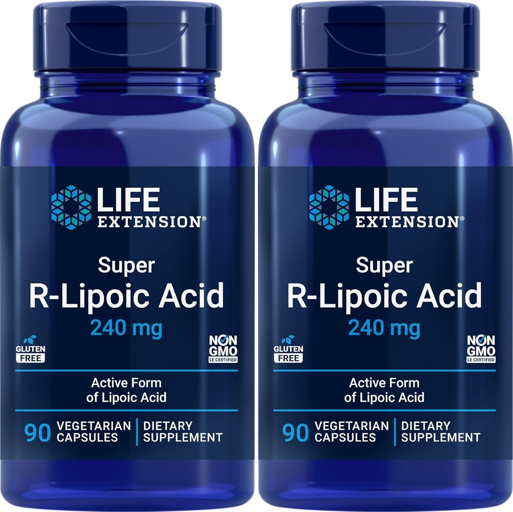 Life Extensie Super R-Lipoic Acid 240mg, 90 Veg Capsule (Pachet de 2)