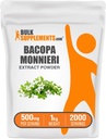 BulkSupplements.com Bacopa Extract de pulbere - Bacopa Monnieri Supliment, Herbal Supplement - Vegan & Gluten gratuit, 500 mg pe servire, 1kg (2,2 lbs) (Pachet de 1)