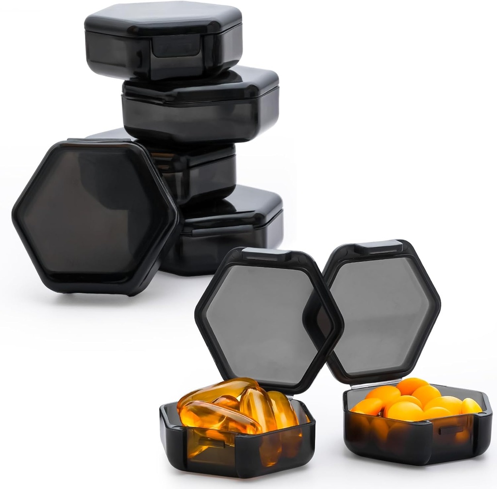 Cutie cu pastile mici, 7 Packs Case cu pastile de călătorie, Portabil BPA Mini Organizator gratuit pentru pungi de buzunar, Daily Medicine Container Vitamina, ulei de pește și stocare supliment