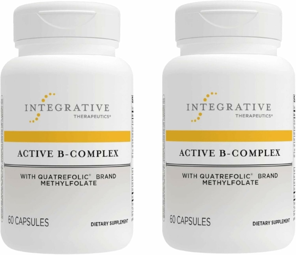 Terapologii integrate Active B- Complex - Energie celulară și suport pentru sănătate cardiacă cu vitaminele B2, B6 & B12* - Sprijină Sistemele Nervos & Imune - Dairy-Free & Gluten-Free - 120 capsule
