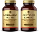Solgar L-Glutamine 1000 mg, 60 comprimate (Pachet de 2) - Natural Muscle Food - Promovează gastro-intestinale (GI) Sănătate - Sprijină sănătatea creierului - non-GMO, Vegan, Gluten Free, Kosher - 60 Total Servings