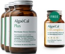 ALGAECAL Plus Bundle - Vitamina D3 Gratuita 4-in-1 Calciu Algae complet si rosu cu 16 Nutrienti care sustin oasele, sustinut clinic pentru cresterea densitatii osoase si stimularea sistemului imunitar