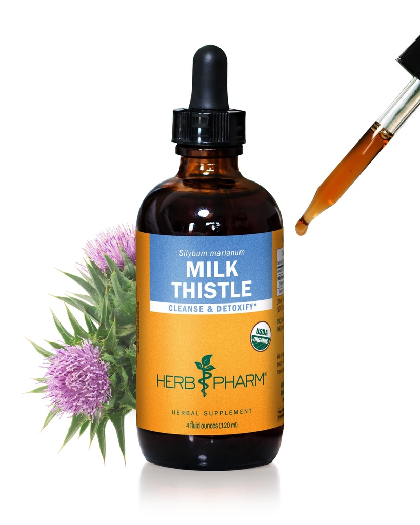 Herb Pharm Milk Thistle Seed Extract pentru suport funcţie hepatică - 4 Ounce (DMILK04)