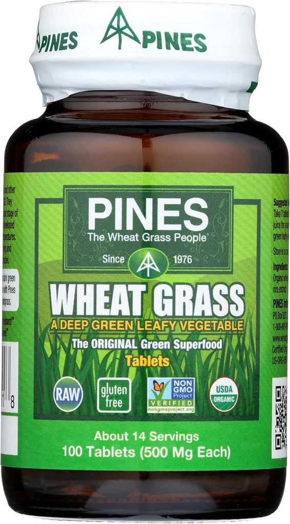 Pines organic de grâu iarbă 500 Mg tablete, 100 conte