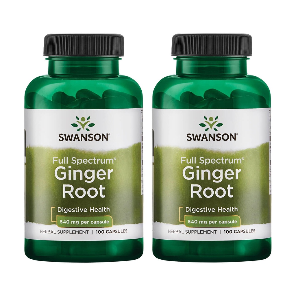 Swanson Full Spectrum Ginger Root 540 mg, 100 Capsules, 2 Pack