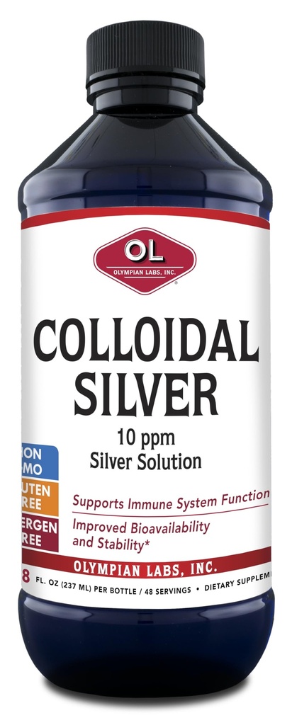 Olympian Labs Colomby Silver 8floz 45 Serviri - 10ppm Purified Biodisponibil Silver Imunum Support