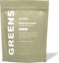 Rookie Wellness Greens + Superfoods - Greens Superfoods Powder Drink Made with Whole Food Source Ingredients Contine vitamine, probiotice, antioxidanti si Baobab Fiber (30 Servings, Crisp Apple)