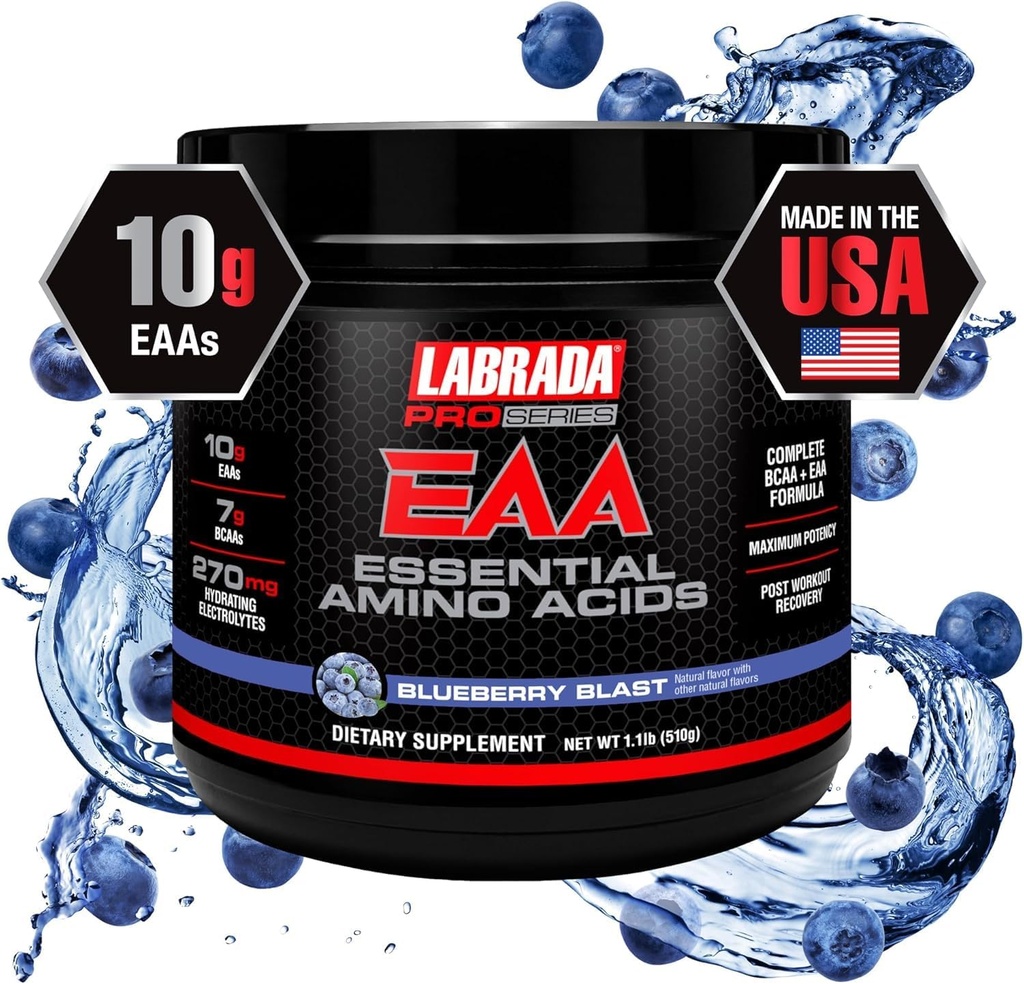Pro Series EAA Potență maximă Formula completă de hidratare a aminoacidului esențial cu 10g EAAS 7g BCAAs & 270mg Hidratare Elecrolytes Recovery and Performance (Blueberry Blast)