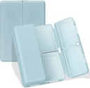 FYY Daily Pill Organizator, 7 Compartimente Portable Travel Pill Case, [Folding Design] pentru Purse Pocket pentru a deține vitamine, Cod Ulei de ficat, Suplimente și medicamente-albastru