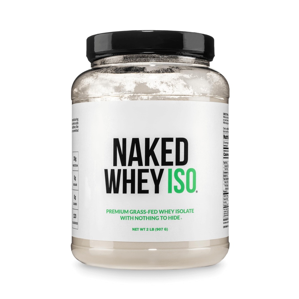 NAKED Whey Proteina izolata - Doar 2 ingrediente, 30g Proteina Fed Grass, Zero Carb, Nearomat, Nedenaturat, Non-GMO, Soy, Gluten-Free, Nu Conservanti - 28 Serviri