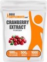 BulkSupplements.com Cranberry Extract pulbere - Cranberry Aroma pulbere, Sursa de Vaccinium Macrocarpon fructe - Vegan & Gluten gratuit, 500 mg per Serving, 500g (1.1 lbs) (Pachet de 1)