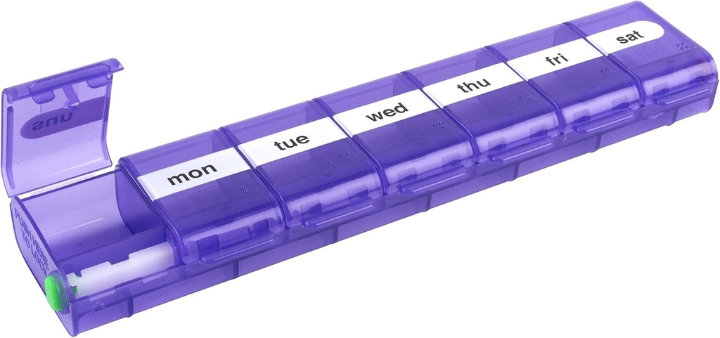 EZY DOSE Weekly (7-Day) Pilula Caz, Medicina Planificator, Vitamina Organizator Box, X-Large de blocare Compartimente pentru a asigura prescriptie medicala si preveni Accidental Spulling, Culoare mai Vary