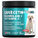 Quercetin pentru câini cu Bromelain & Vitamina C - Alergie & Itch Relief, Suport imun și inflamator - 120 comprimate masticabile fabricate în SUA