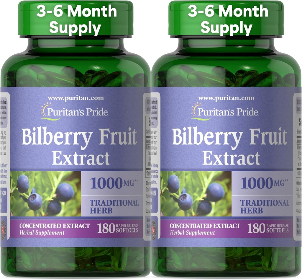 Extract de fructe de puritan Premium Mândrie de fructe de pădure 250 mg (echivalent 1000 mg), 4:1 concentrat supliment tradițional de plante, vitamina C, 3 până la 6 luni de aprovizionare, 180 rapid de eliberare Softgels 2-Pack