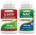 Cele mai bune Naturale 5-HTP 200 mg & NAC - N Acetil Cysteine 600 mg