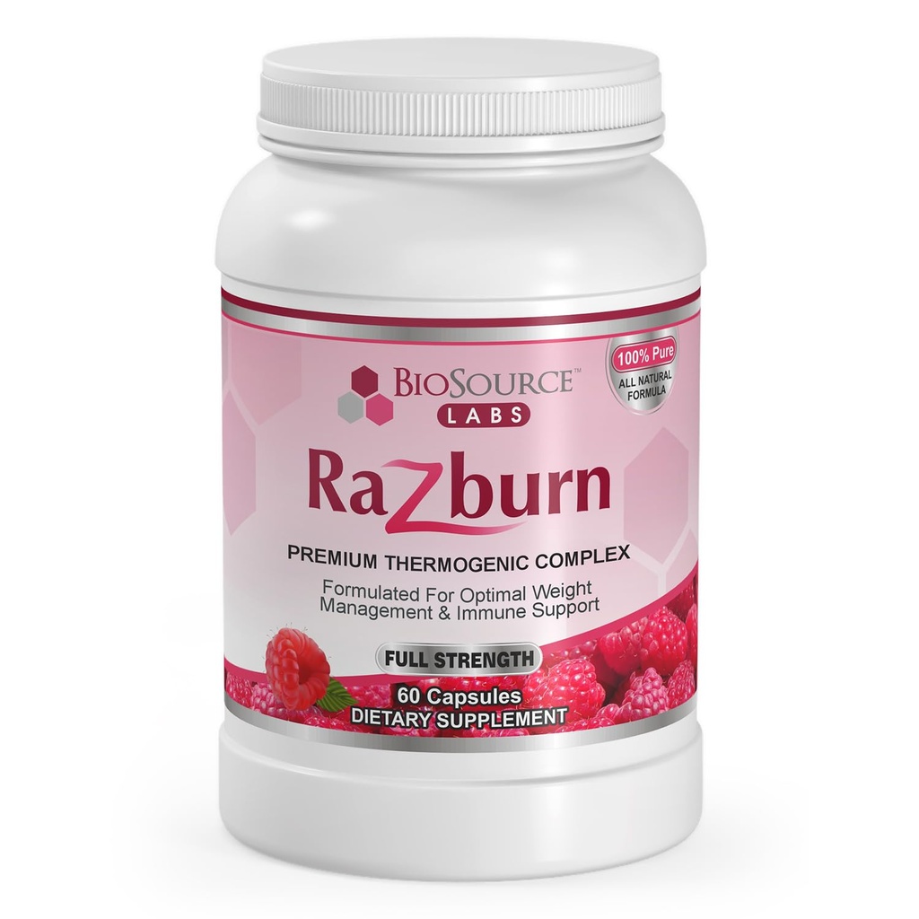 Razburn Supliment de management al greutății, extract de ceai verde, amestec de cafeină și botanică, pastile de sprijin energetic și metabolic pentru bărbați și femei, 60 capsule