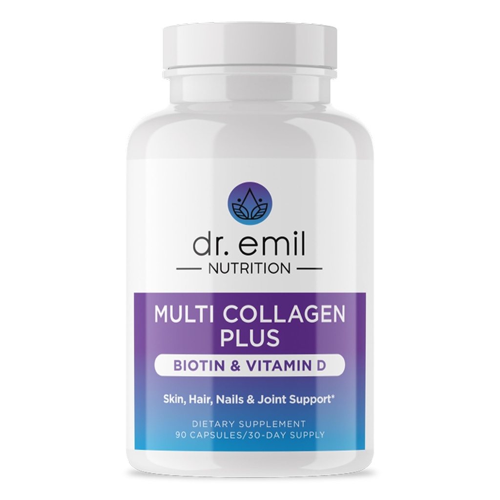DR. EMIL NUTRITION Multi Colagen Peptides Plus Biotina si vitamina D - Suplimente Biotina si Colagen pentru parul Piele si unghii - Biotin pastile pentru cresterea parului