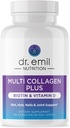 DR. NUTRIȚIA EMILĂ Multi Colagen Peptides Plus Biotina si vitamina D - Suplimente Biotina si Colagen pentru piele de par si unghii - Biotin pastile pentru cresterea parului