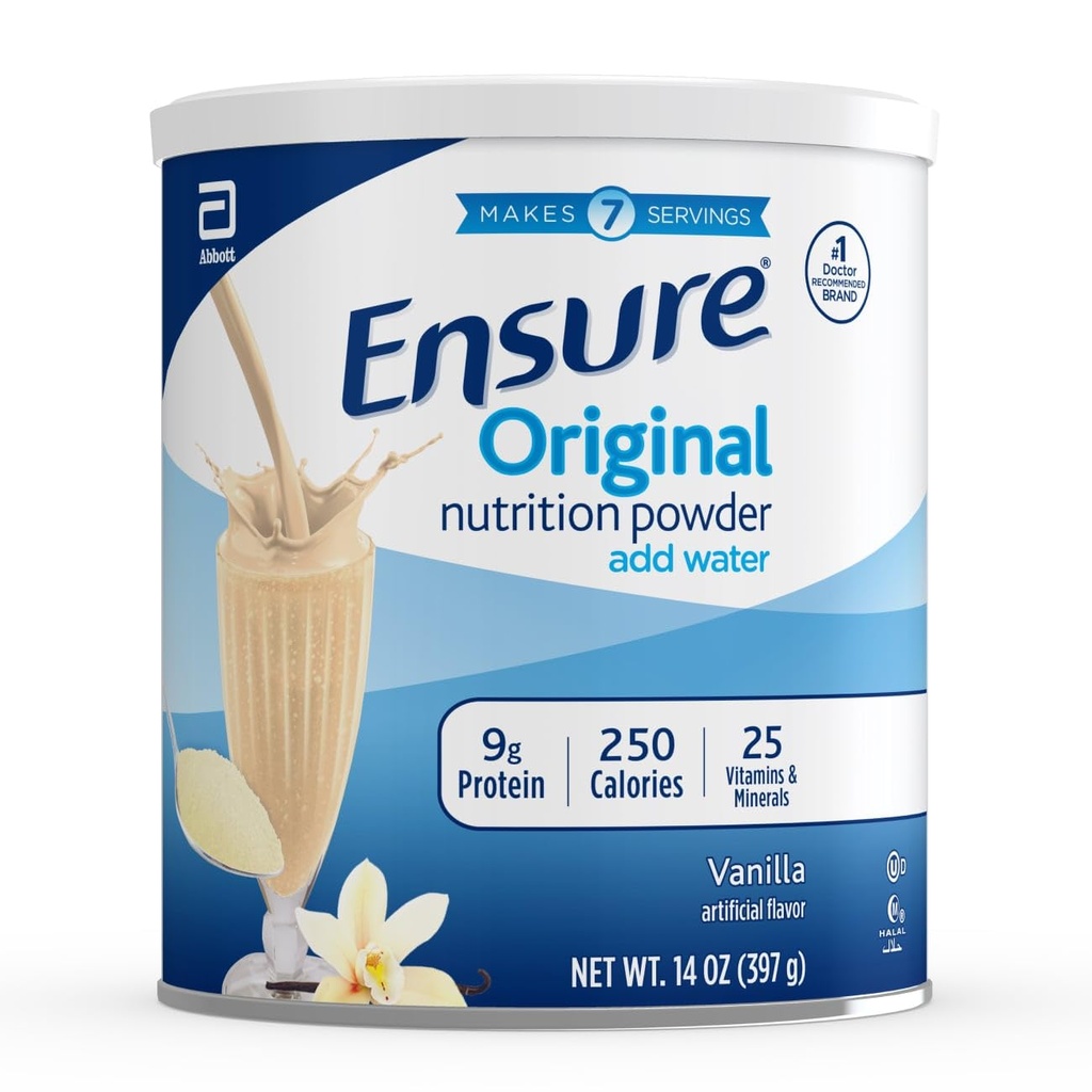 Asiguraţi pulbere nutriţională originală cu 9g de proteine per servire, vanilie, 14 uncii