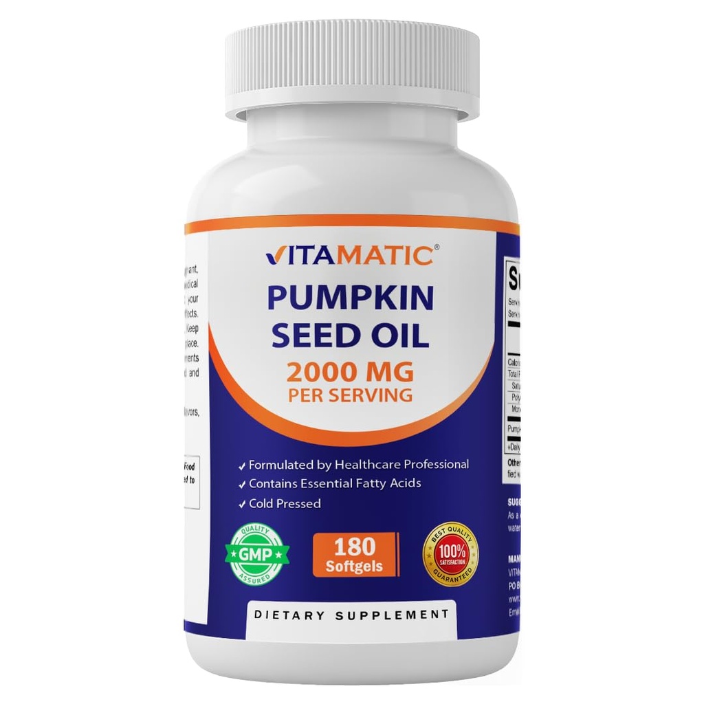 Vitamatic Seed Seed Oil 2000mg Softgel Capsule per Servire - 180 Softgels - 1000mg per softgel