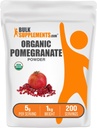 BulkSupplements.com Pudră de rodie organică - Supliment de rodie pentru suport imunitar, Supliment vegetal - Gratuit de gluten, 5g per Serving, 1kg (2,2 lbs) (Pachet de 1)