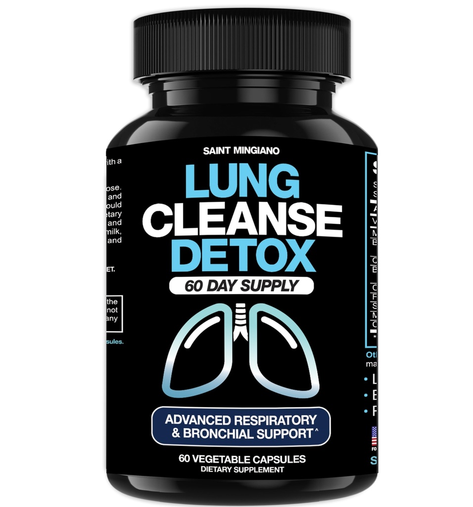 Lung Cleanse dezintoxicare, 60 Day Cleanse - Sprijină Sănătatea plămânilor în cadrul sistemelor Bronhial & Respiratorie - Quit & Stop Aids fumat - Dezintoxicare Herbal pentru Plămâni
