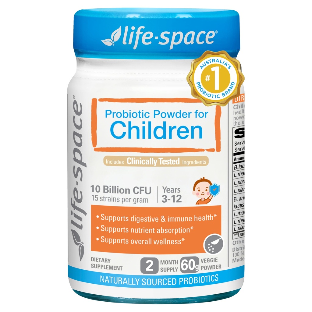 Life-Space Probiotic pentru copii 3-12 ani,10 Miliarde CFU & Multi Strain, Îmbunătățește apetitul pentru Relieve Picky, Boost Digestive Health & Immune, Sprijin pentru copii Sănătate generală, 60 Grams