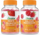 Probiotic Men de viață 10 Miliarde + Calciu Magneziu, Gummie Bundle - mare Tasting, Supliment de vitamine, Gluten gratuit, OMG gratuit, Gummy mesteca