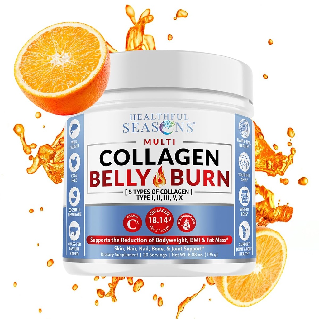 Multi Colagen pulbere cu tipurile I, II, III, V, X - supliment de management al greutății cu vitamina C și acid hialuronic 