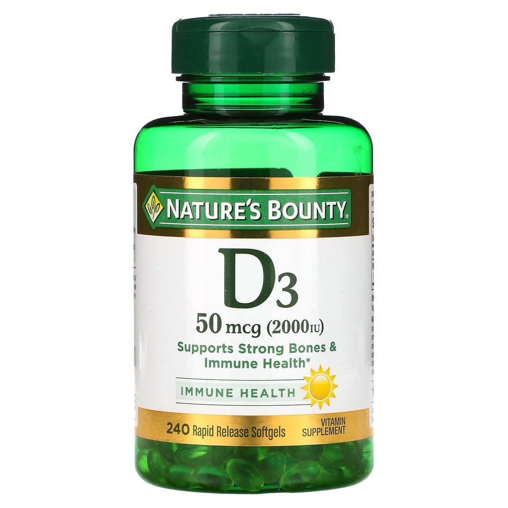Natura's Bounty D3-2000 UI, 240 Softgels (Pachet de 2)