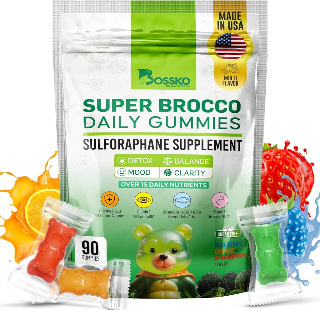 Bossko Sulforaphane Gummies cu Omega-3 