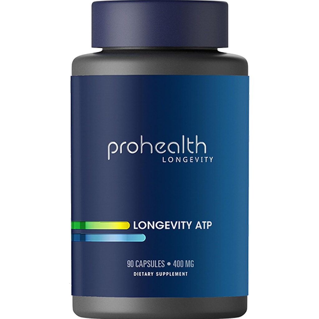 ProHealth Longevity ATP - 400 mg X 90 Servings, PeakATP brevetat ATP pur pentru a menține energia celulară, puterea musculară și funcția cognitivă, susține sănătatea inimii și eficiența metabolică