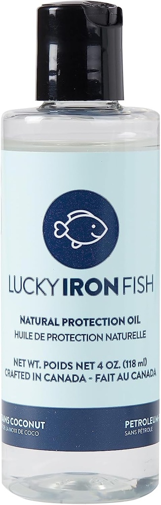 Lucky Iron Life ® Natural Protection Oil, 4oz - Aplicați la dumneavoastră norocos de pește de fier sau frunze pentru a menține, proteja și preveni Rust - Vegan, Made with Pure Coconut & Lemon Oils