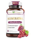 Resveratrol 1450 mg extra puterea Formula pentru a promova o mai bună piele și imunitate cu extract de ceai verde, extract de semințe de cereale, extract de vin roșu și alte 90 zile de aprovizionare
